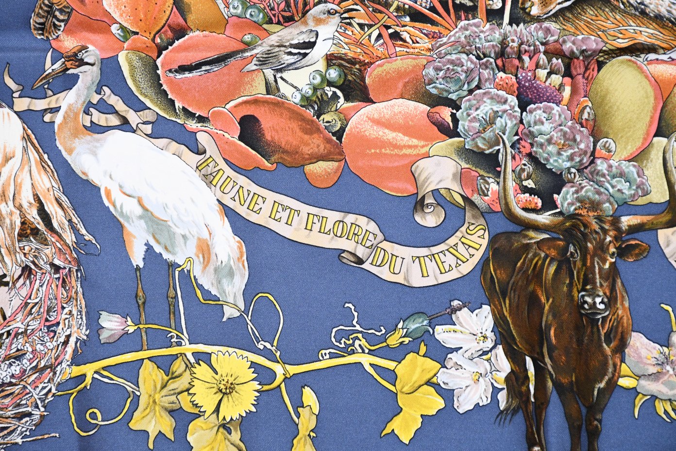 Hermes Scarf Faune Et Flore Du Texas Wildlife 90 cm by Kermit