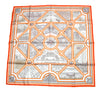 Hermes Scarf Flanerie a Versailles 90 cm silk orange Carre stroll walk 35"