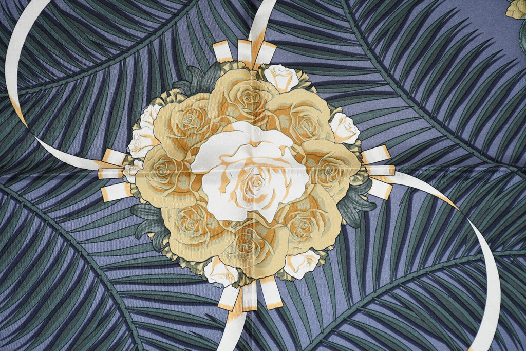 Hermes Scarf Fleurs de L'Opera by Julia Abadie 90 cm silk Carre opera flower 35"