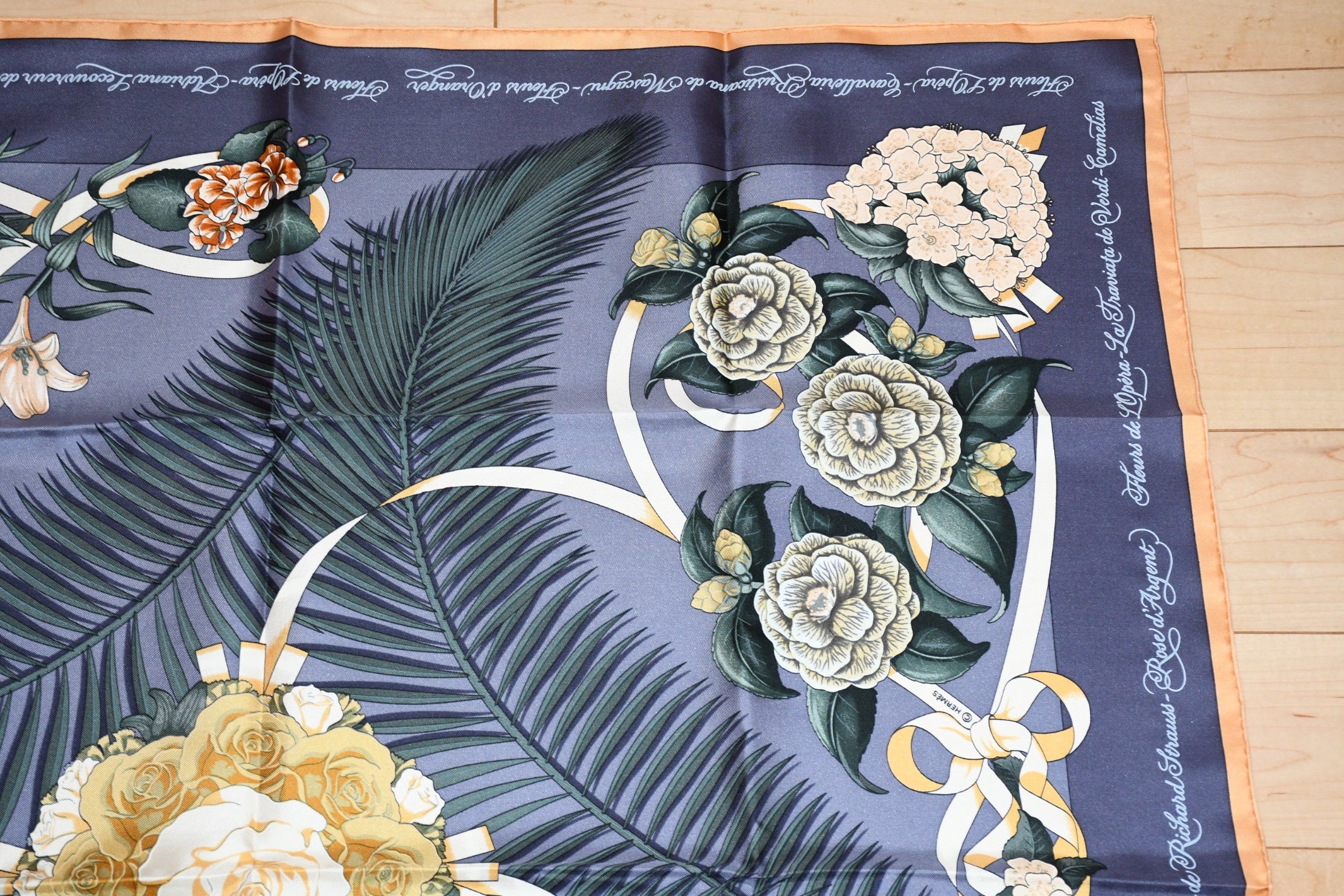 Hermes Scarf Fleurs de L'Opera by Julia Abadie 90 cm silk Carre