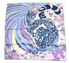 Hermes Scarf Jaguar Quetzal 90 cm Christine Henry silk purple animal Carre 35"