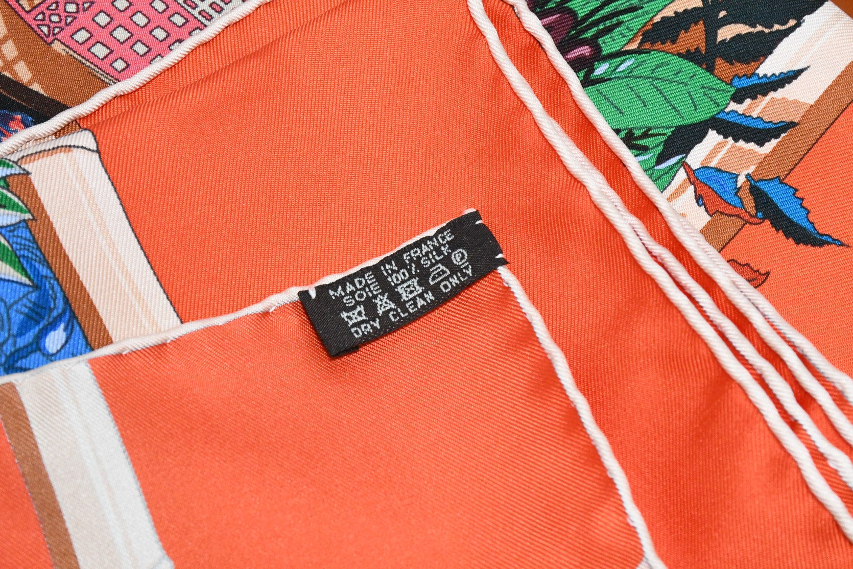 Hermes Scarf Jardin d'Hiver Silk 90 cm orange Carre winter garden