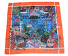 Hermes Scarf Jardin d'Hiver Silk 90 cm orange Carre winter garden 35"
