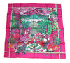 Hermes Scarf Jardin d'Hiver Silk 90 cm pink Carre winter garden 35"