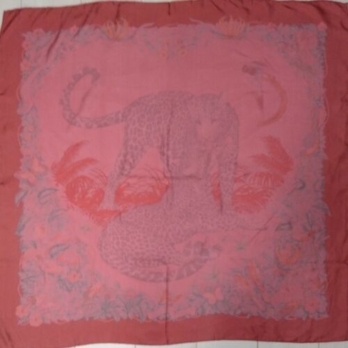 Hermes Scarf Jungle Love by Robert Dallet 90 cm Silk pink DIP DYE Carre animal