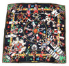 Hermes Scarf Kachina by Kermit Oliver 90 cm silk black red Carre 35" 004