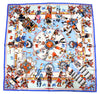 Hermes Scarf Kachina by Kermit Oliver 90 cm silk light blue Carre 35" AUC03