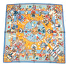 Hermes Scarf Kachina by Kermit Oliver 90 cm silk light blue Carre 35"