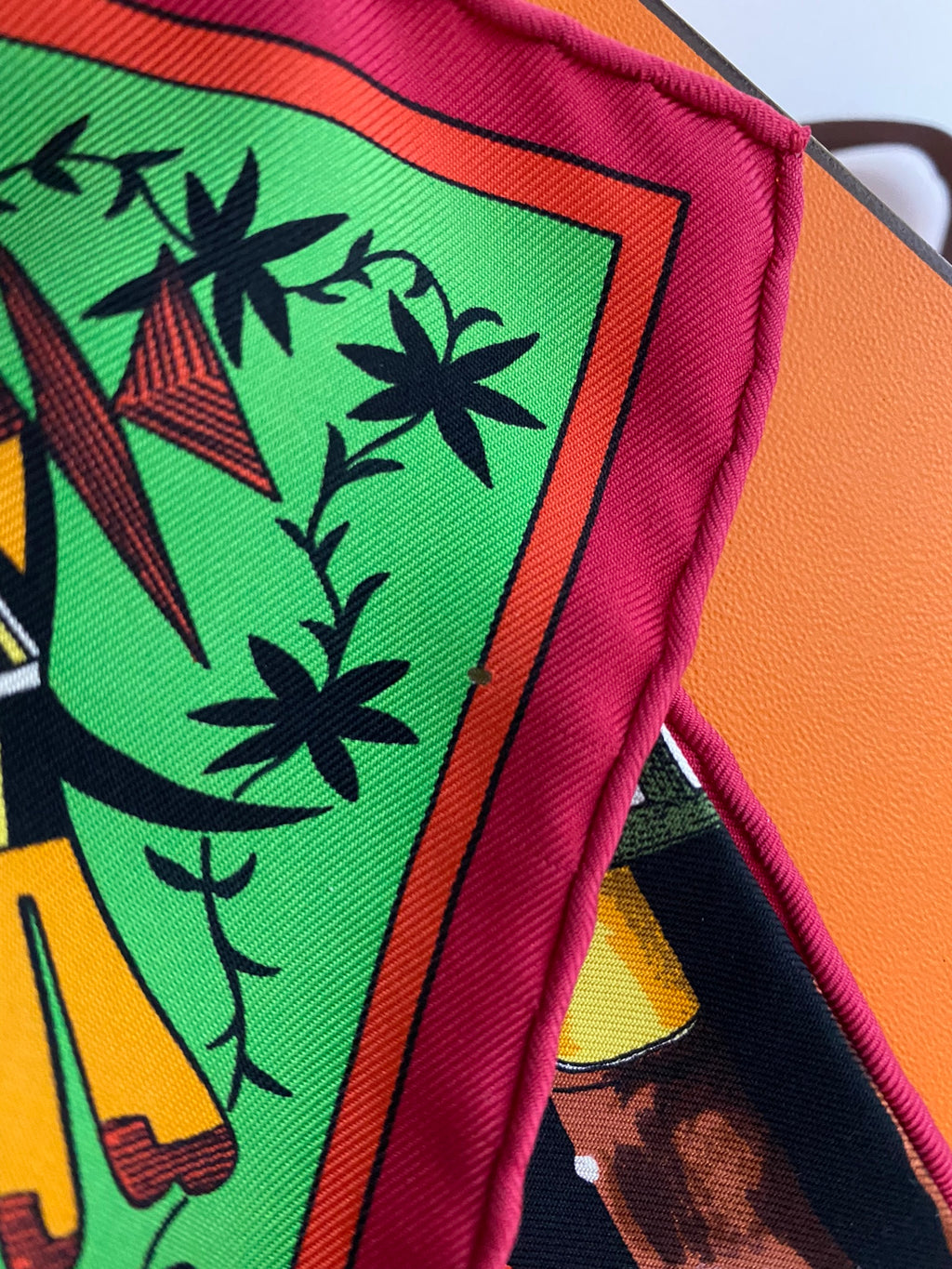 Hermes Scarf Kachina by Kermit Oliver 90 cm silk native black border red Carre 35"
