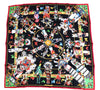 Hermes Scarf Kachina by Kermit Oliver 90 cm silk native black red Carre 35" 074