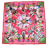 Hermes Scarf Kachina by Kermit Oliver 90 cm silk native pink Carre 35" M50
