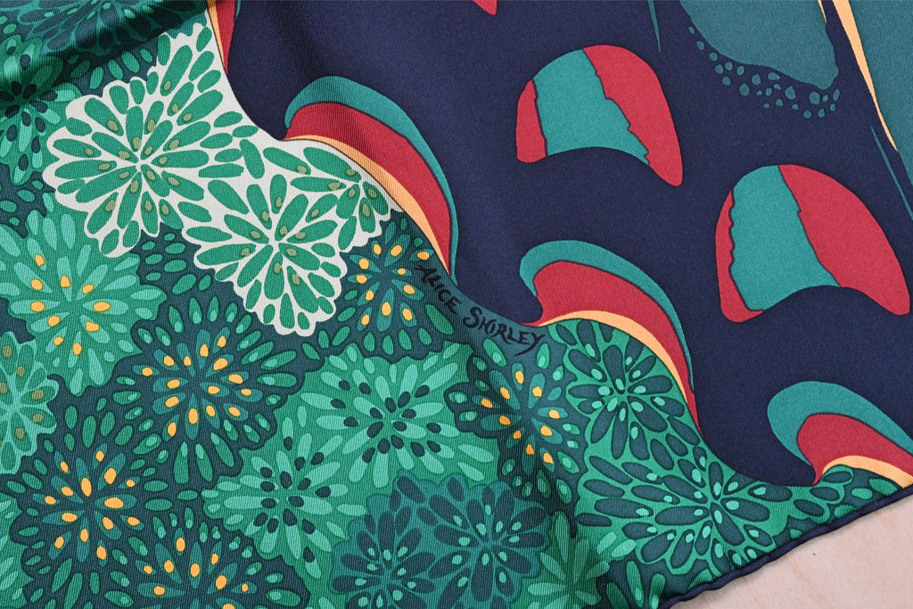 Hermes Scarf L'Esprit de la Foret 90 cm silk green yellow Carre forest butterfly