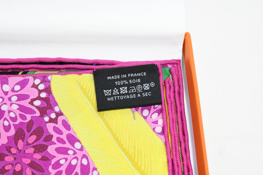 Hermes Scarf L'Esprit de la Foret 90 cm silk purple Carre forest butterfly