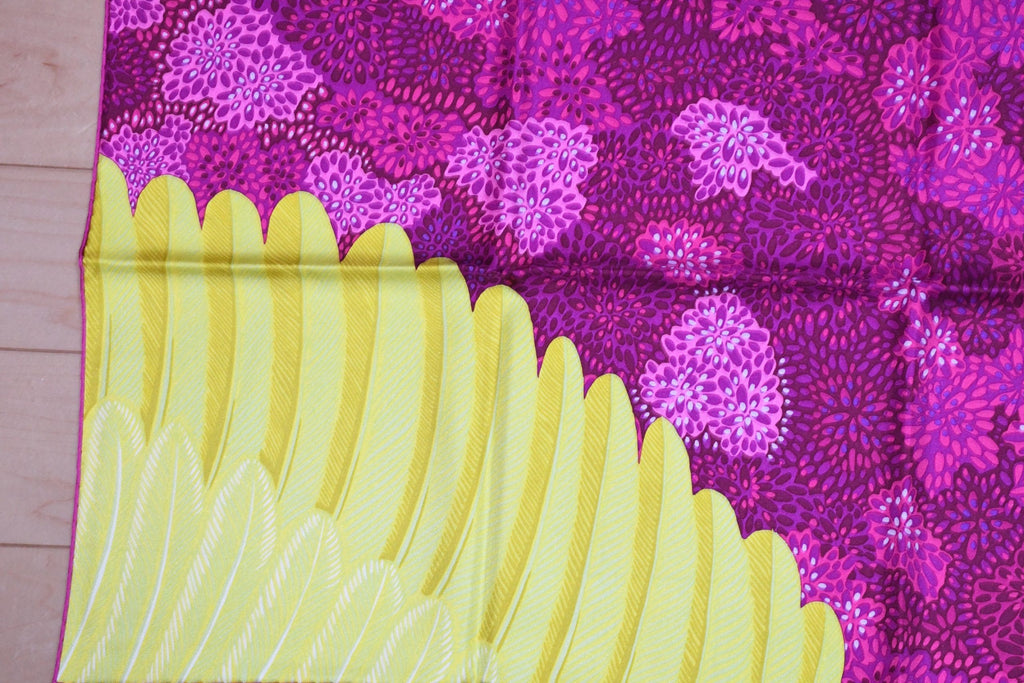 Hermes Scarf L'Esprit de la Foret 90 cm silk purple Carre forest butterfly