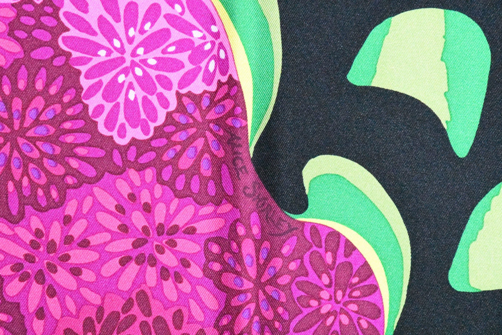 Hermes Scarf L'Esprit de la Foret 90 cm silk purple Carre forest butterfly