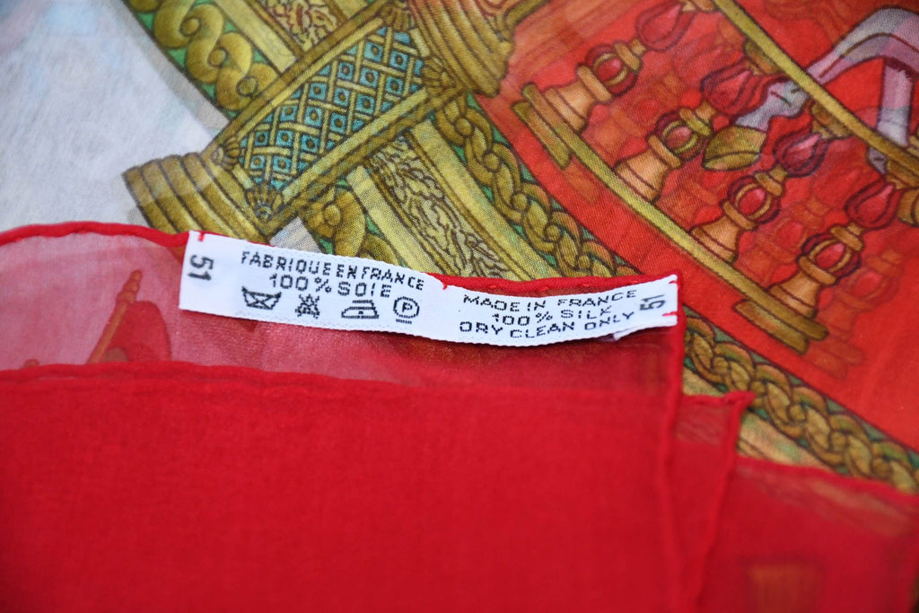 Hermes Scarf LUNA PARK 90 cm Chiffon Silk mousseline merry-go-round muslin 35"