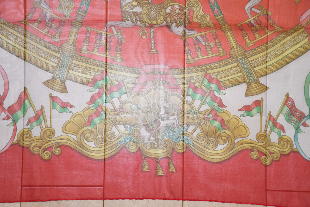 Hermes Scarf LUNA PARK 90 cm Chiffon Silk mousseline merry-go-round muslin 35"