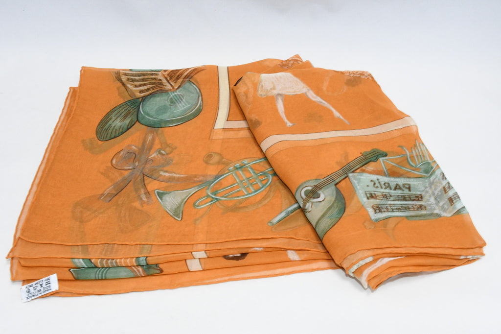 Hermes Scarf La Danse 90 cm Chiffon Silk mousseline Ballerina Dance