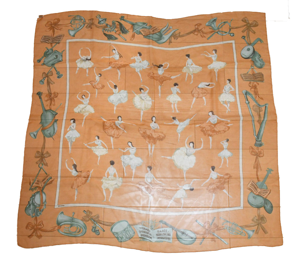 Hermes Scarf La Danse 90 cm Chiffon Silk mousseline Ballerina Dance