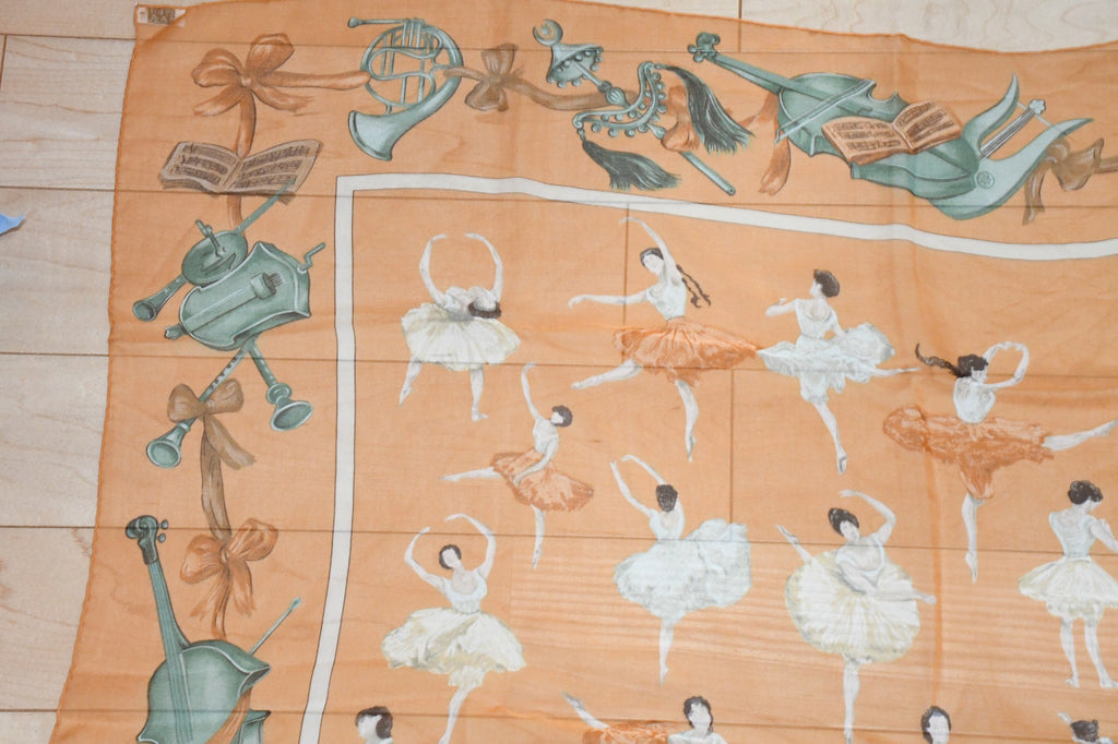 Hermes Scarf La Danse 90 cm Chiffon Silk mousseline Ballerina Dance