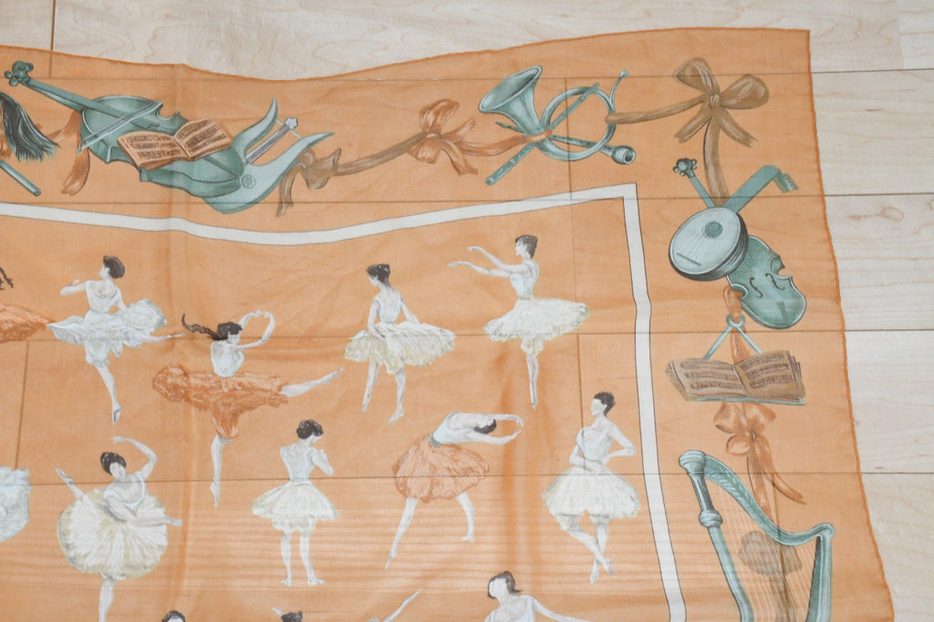 Hermes Scarf La Danse 90 cm Chiffon Silk mousseline Ballerina Dance