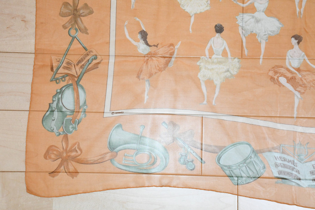 Hermes Scarf La Danse 90 cm Chiffon Silk mousseline Ballerina Dance