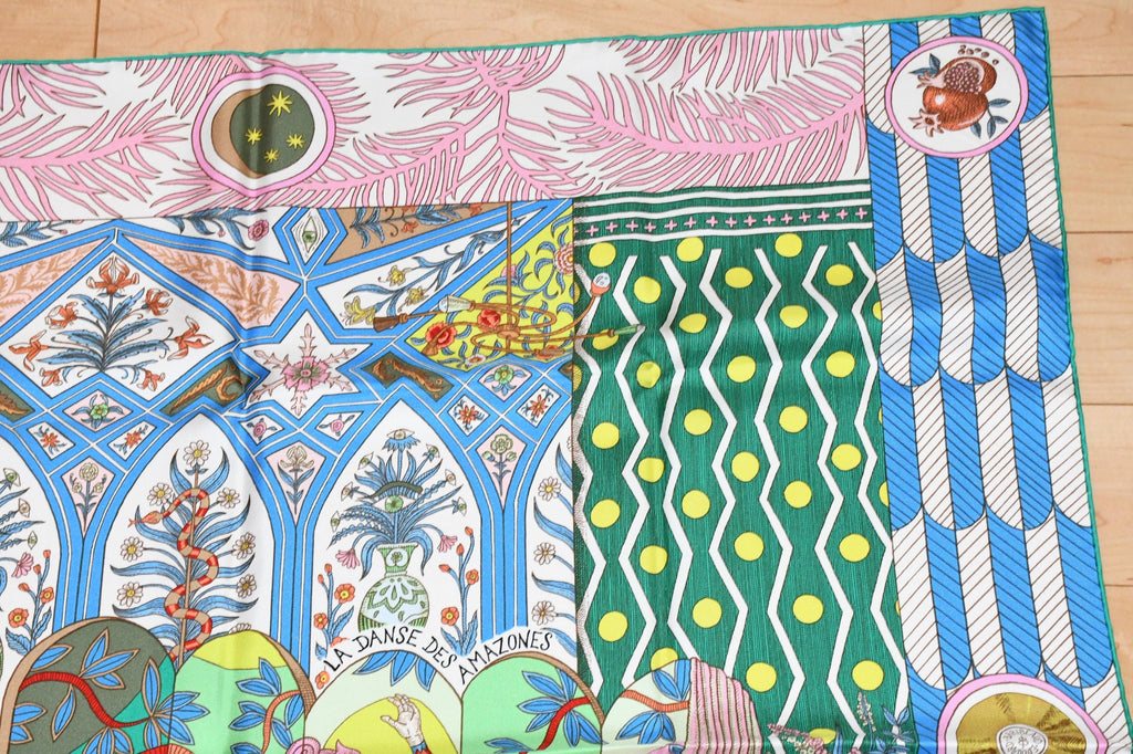 Hermes Scarf La Danse des Amazones by Edouard Baribeaud 90 cm silk Carre amazon 35"
