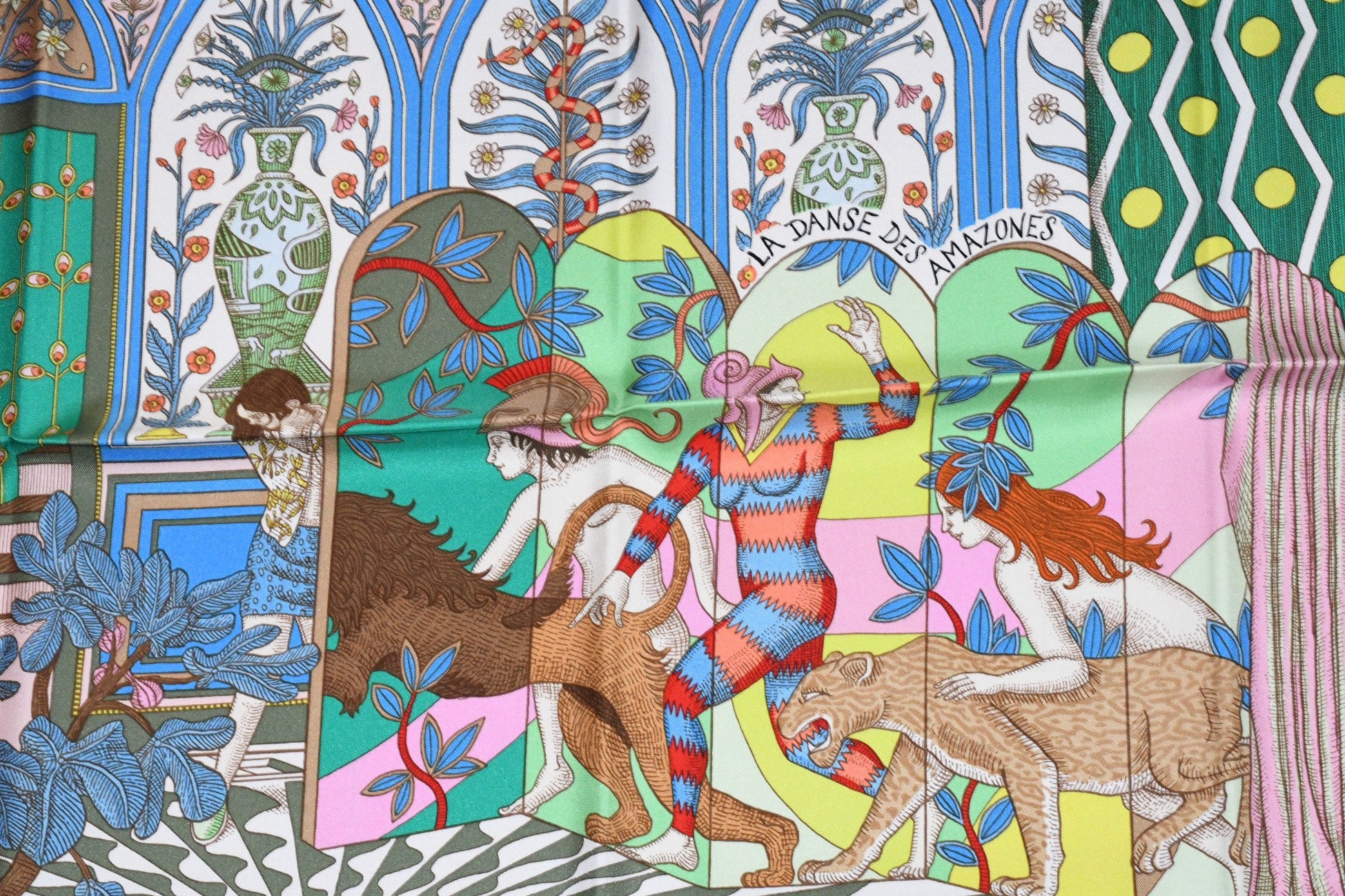 Hermes Scarf La Danse des Amazones by Edouard Baribeaud 90 cm silk