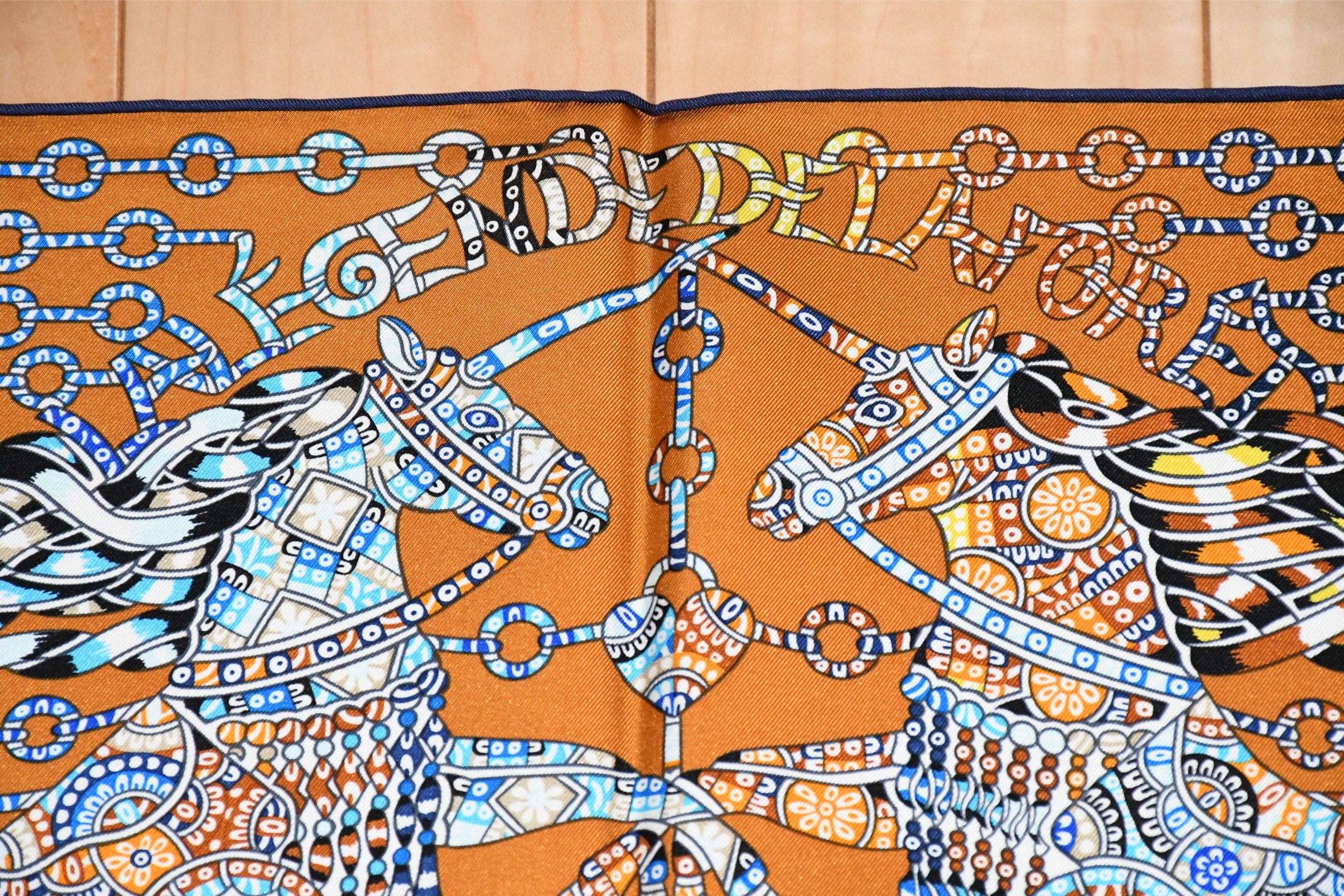 Hermes Scarf La Legende de la Foret 90 cm orange forest deer