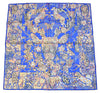 Hermes Scarf La Legende de la Foret 90 cm silk blue legend forest deer Carre 35"