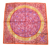 Hermes Scarf La Legende du Poisson Corail 90 cm silk orange Carre coral fish 35"