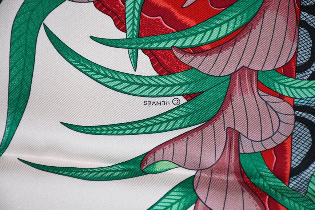 Hermes Scarf La Marche du Zambeze Silk 90 cm Elephant animal Carre 35" R724