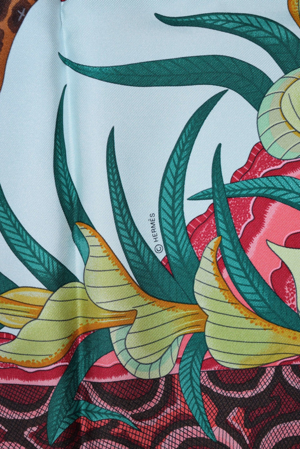 Hermes Scarf La Marche du Zambeze Silk 90 cm Elephant animal Carre 35" RA35