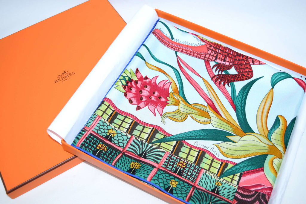 Hermes Scarf La Marche du Zambeze Silk 90 cm Elephant animal Carre 35" RA35