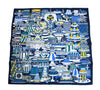 Hermes Scarf La Patisserie Francaise 90 cm silk blue Carre french pastry 35"