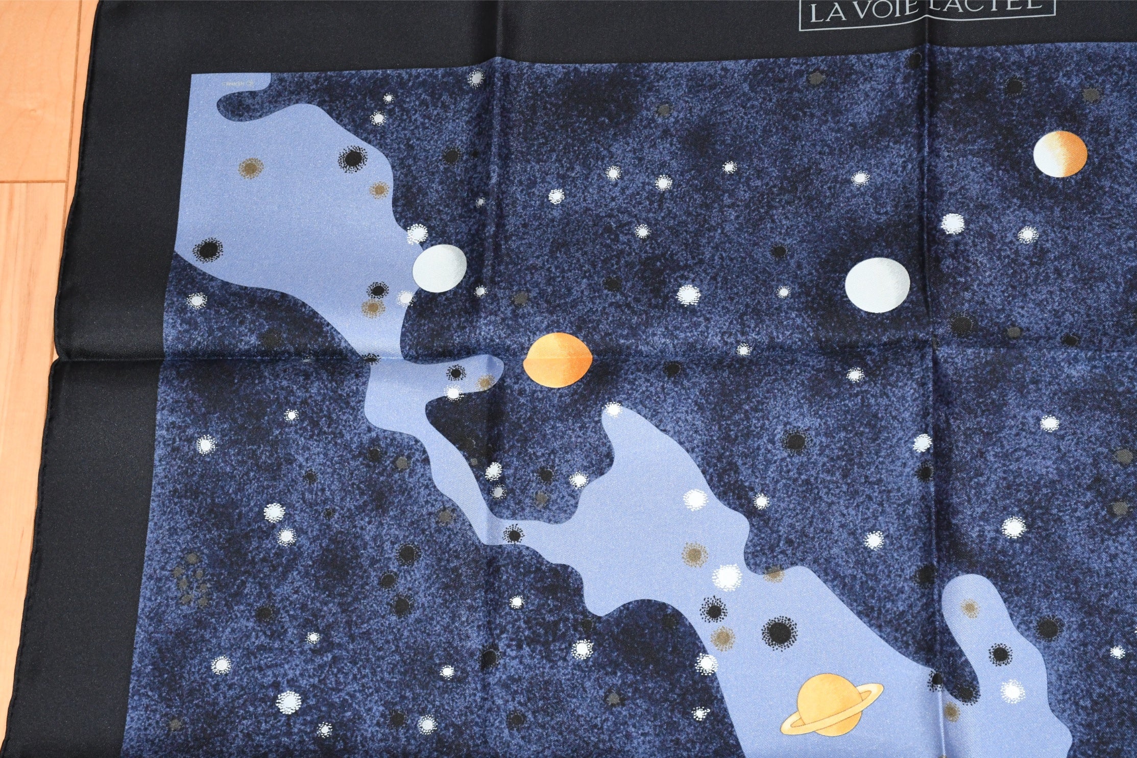 Hermes Scarf La Voie Lactee by Wlodek Kaminski 90 cm silk milky