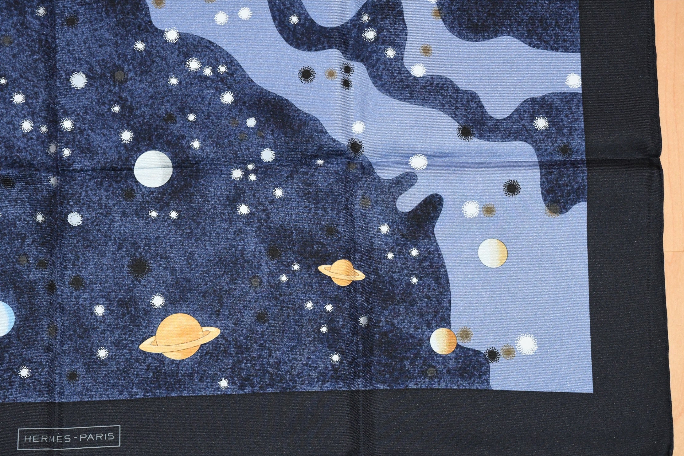Hermes Scarf La Voie Lactee by Wlodek Kaminski 90 cm silk milky