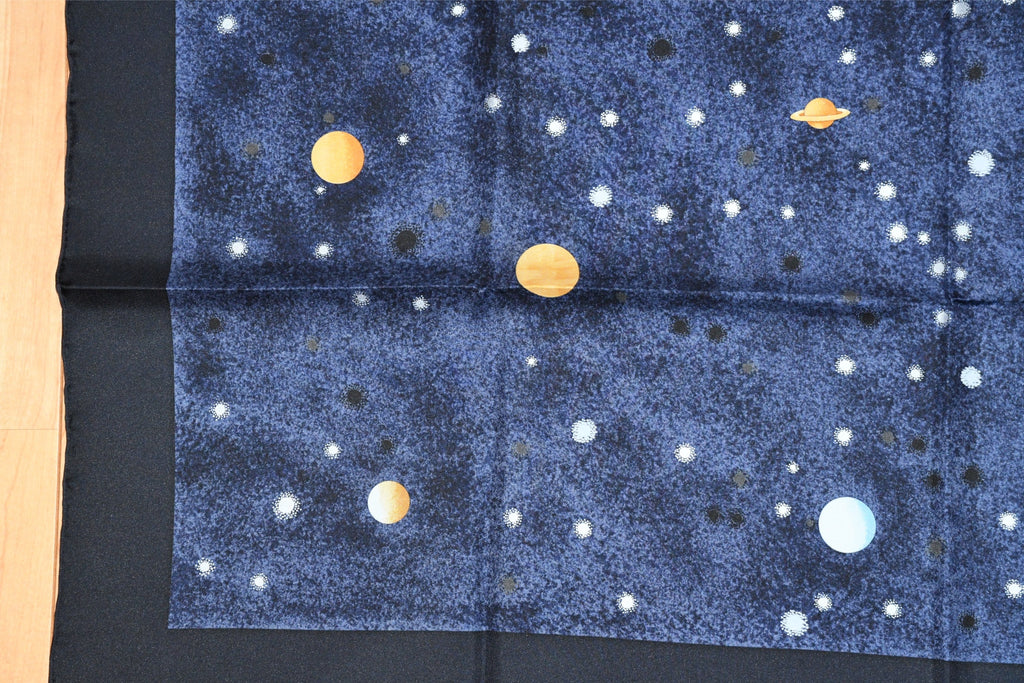 Hermes Scarf La Voie Lactee by Wlodek Kaminski 90 cm silk milky way navy blue black