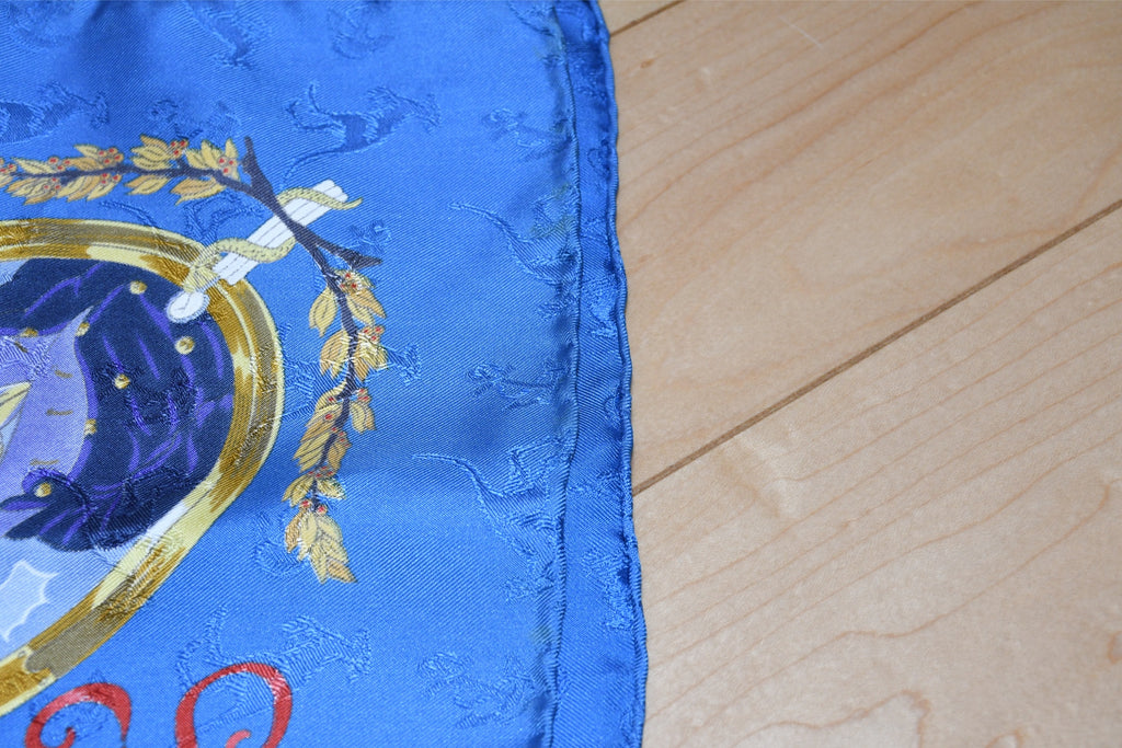 Hermes Scarf Le Geographe 90 cm silk blue geography Carre map 35"