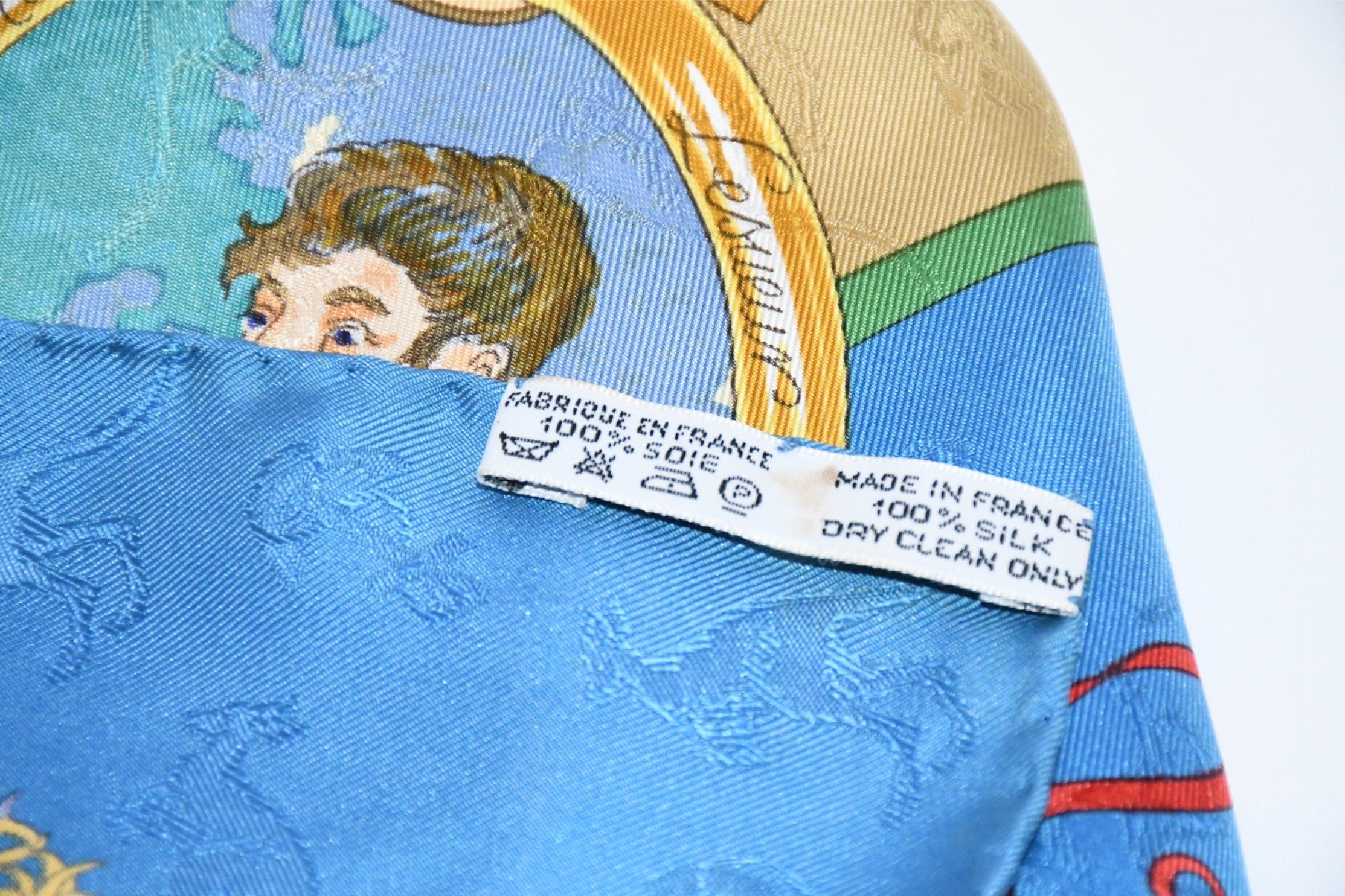 Hermes Scarf Le Geographe 90 cm silk blue geography Carre map 35