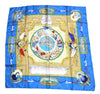 Hermes Scarf Le Geographe 90 cm silk blue geography Carre map 35"