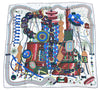 Hermes Scarf Le Laboratoire Du Temps 90 cm silk white Carre 35"