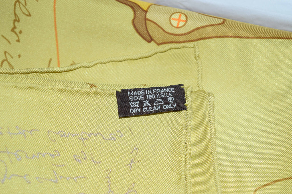 Hermes Scarf Le Pegase d'Hermes by Christian Renonciat Silk 90 cm Yellow Pegasus Carre