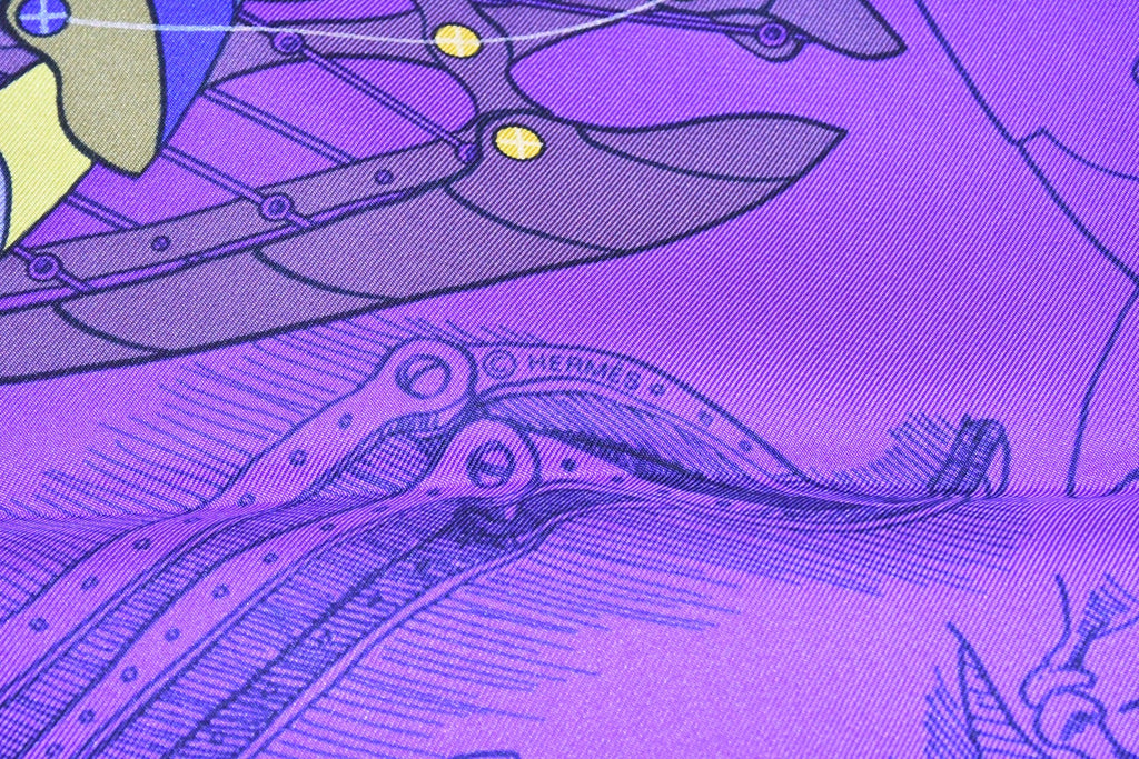 Hermes Scarf Le Pegase d'Hermes by Christian Renonciat Silk 90 cm purple Pegasus Carre