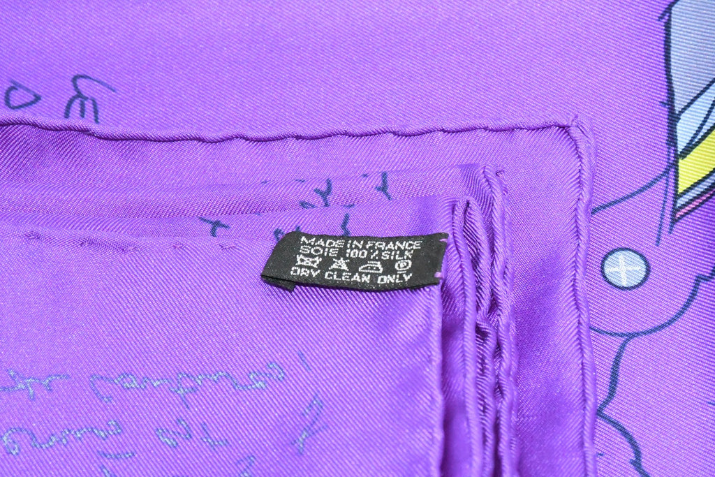 Hermes Scarf Le Pegase d'Hermes by Christian Renonciat Silk 90 cm purple Pegasus Carre