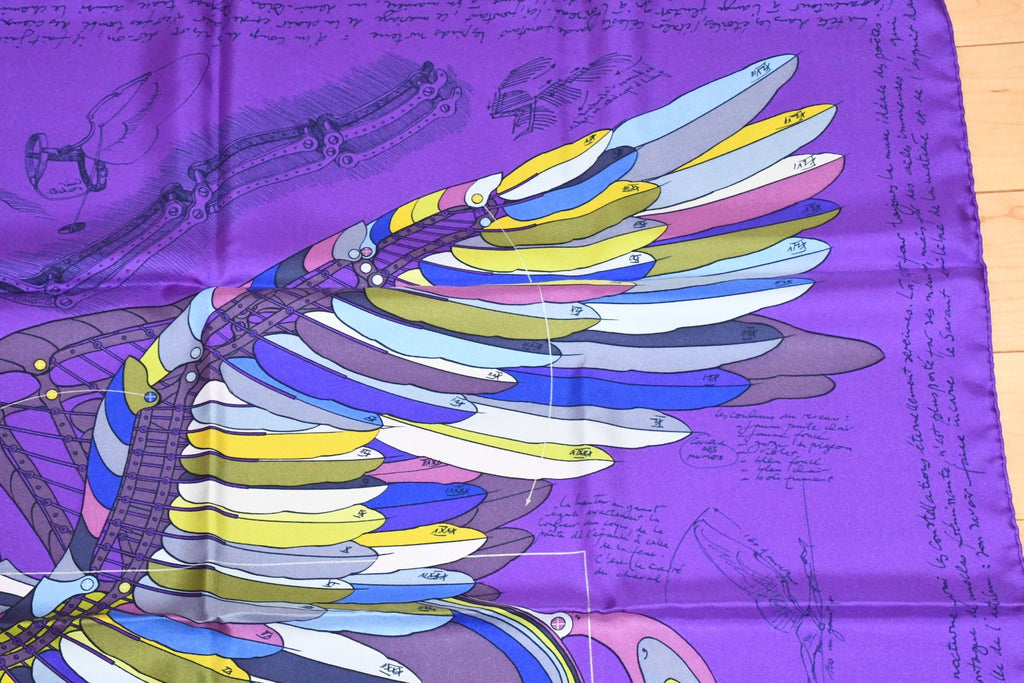 Hermes Scarf Le Pegase d'Hermes by Christian Renonciat Silk 90 cm purple Pegasus Carre