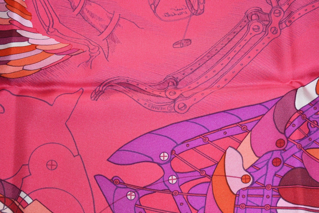 Hermes Scarf Le Pegase d'Hermes by Christian Renonciat silk 90 cm pink Pegasus