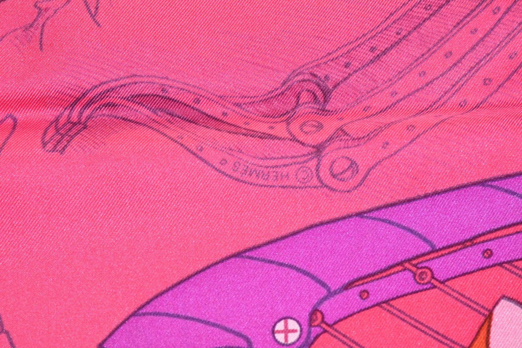 Hermes Scarf Le Pegase d'Hermes by Christian Renonciat silk 90 cm pink Pegasus