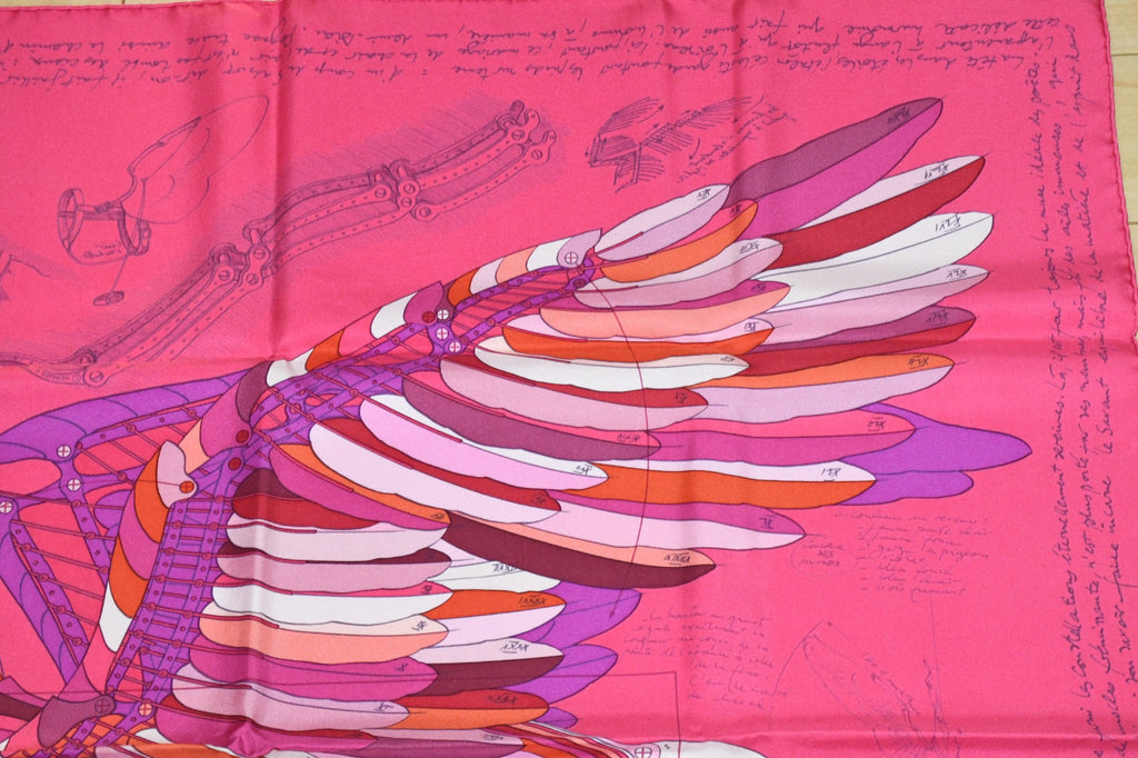 Hermes Scarf Le Pegase d'Hermes by Christian Renonciat silk 90 cm pink Pegasus
