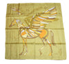 Hermes Scarf Le Pegase d'Hermes 90 cm silk yellow brown Pegasus Carre 35"